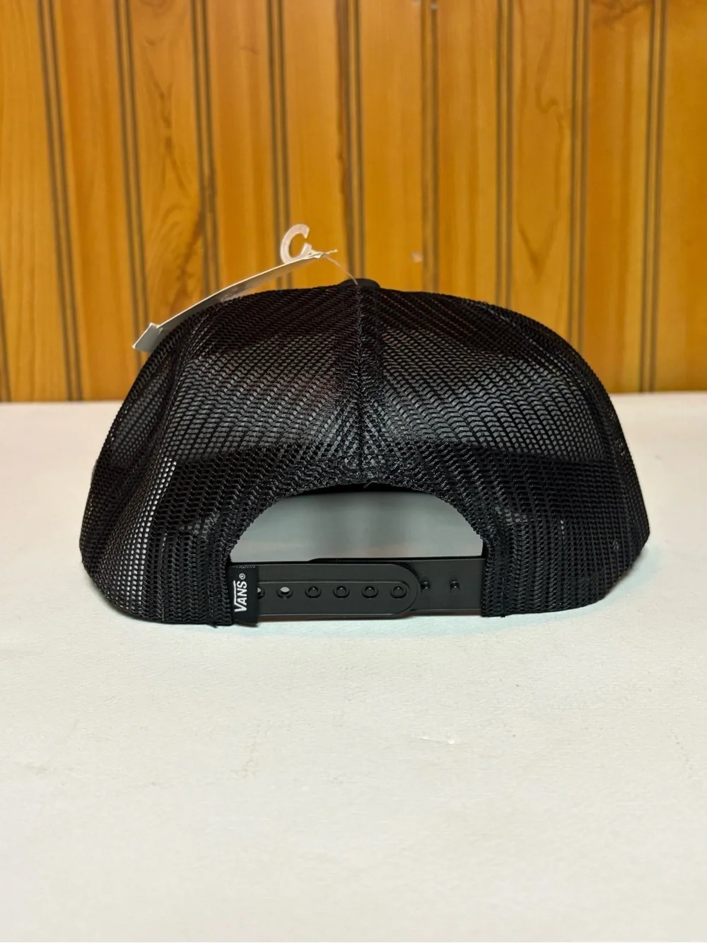 Vans Black and White Trucker Hat with Surf Graphic